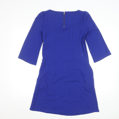 Closet Women’s Blue Shift Dress Size 8 Knee Length 3/4 Sleeve