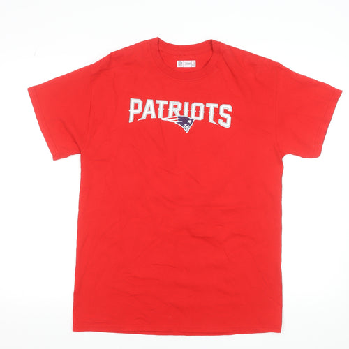 NFL Team Apparel Men's Red Patriots T-Shirt Medium Sports Fan Tee