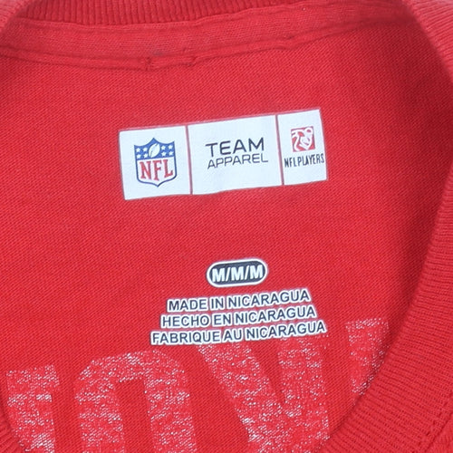 NFL Team Apparel Men's Red Patriots T-Shirt Medium Sports Fan Tee