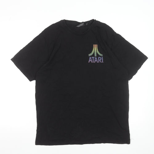 Atari Men's Black Medium Graphic Print Cotton T-Shirt