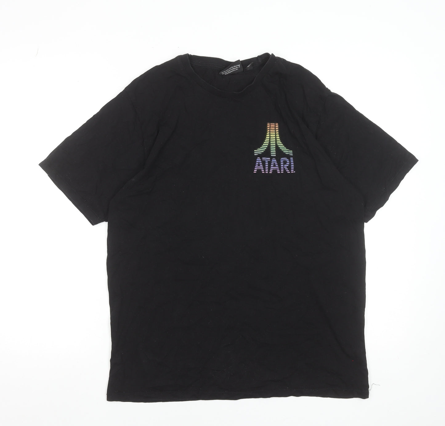 Atari Men's Black Medium Graphic Print Cotton T-Shirt