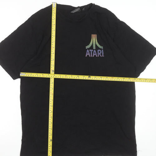 Atari Men's Black Medium Graphic Print Cotton T-Shirt