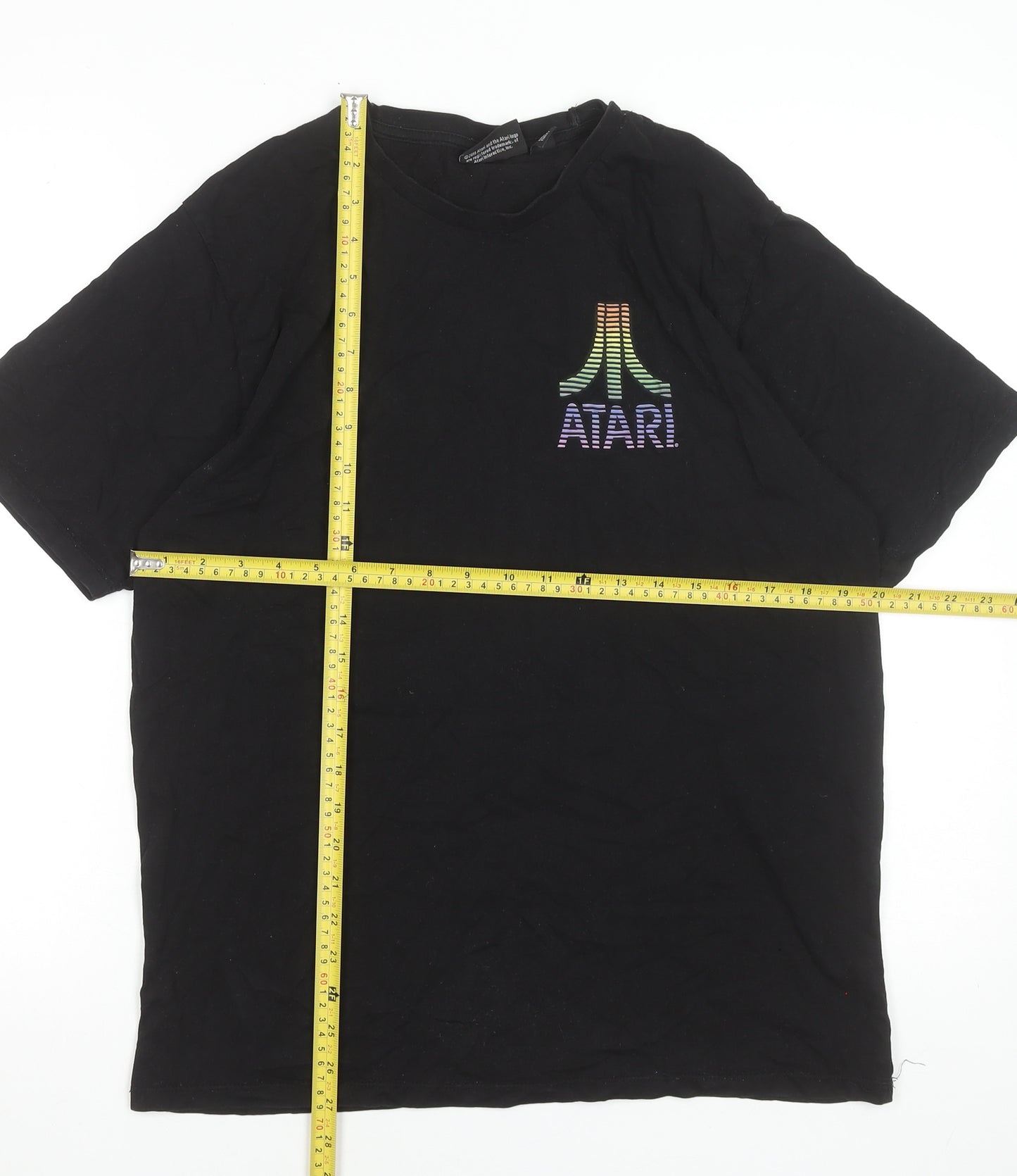 Atari Men's Black Medium Graphic Print Cotton T-Shirt