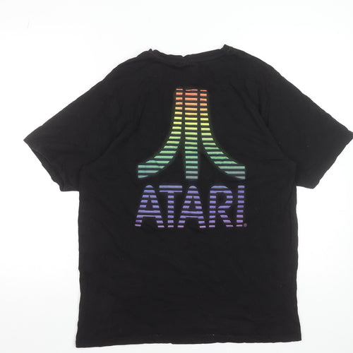 Atari Men's Black Medium Graphic Print Cotton T-Shirt