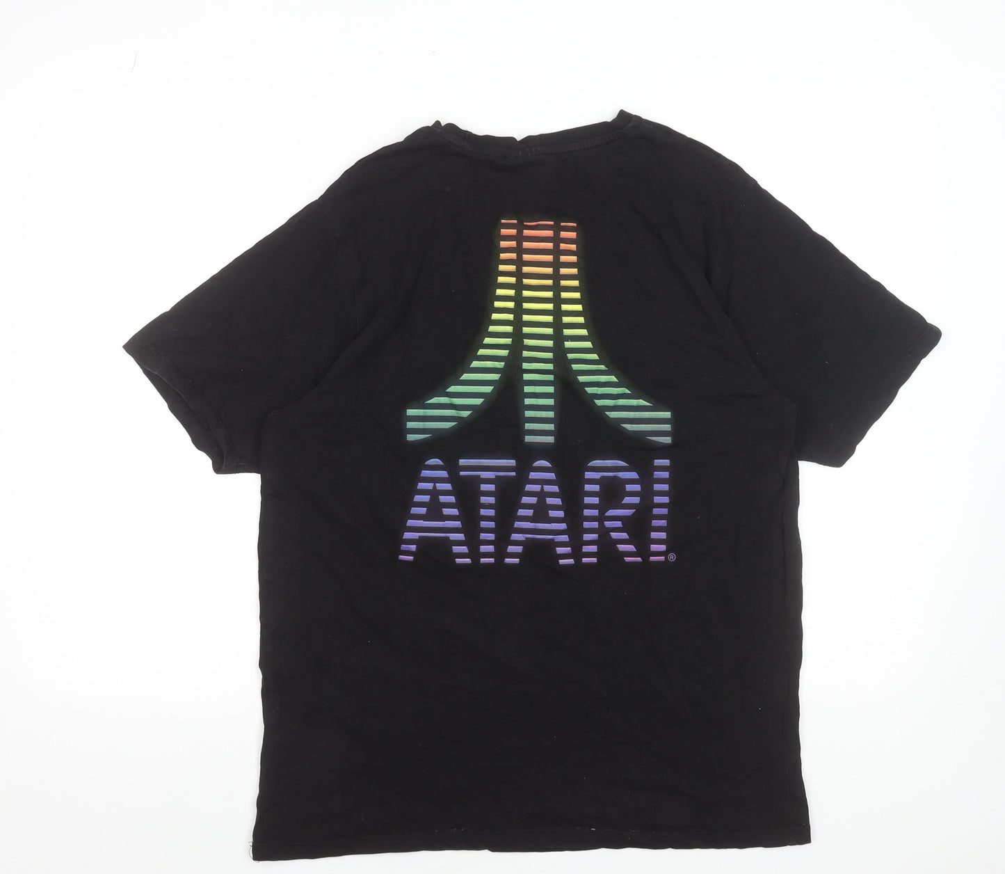 Atari Men's Black Medium Graphic Print Cotton T-Shirt
