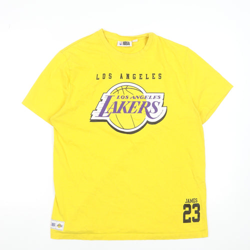NBA Los Angeles Lakers Mens Yellow Cotton T-Shirt L James 23