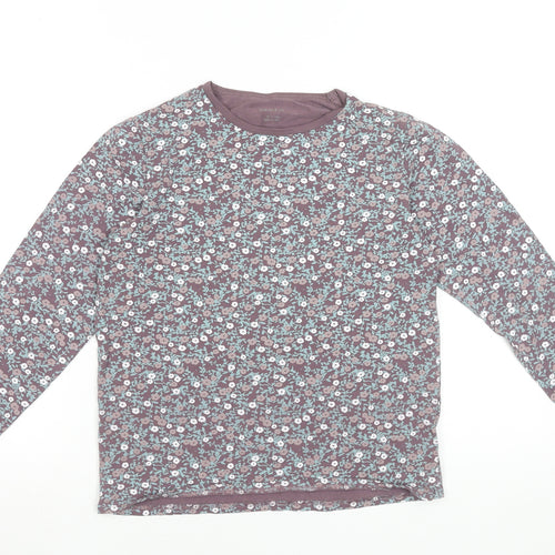 Name It Girls Purple Floral Long Sleeve Organic Cotton T-Shirt 11-12 Years