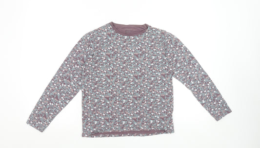 Name It Girls Purple Floral Long Sleeve Organic Cotton T-Shirt 11-12 Years
