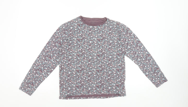 Name It Girls Purple Floral Long Sleeve Organic Cotton T-Shirt 11-12 Years