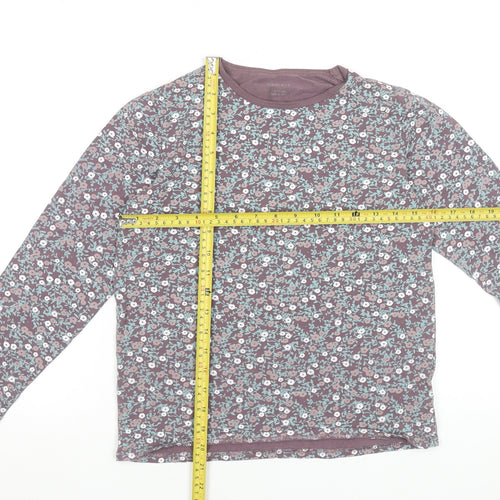 Name It Girls Purple Floral Long Sleeve Organic Cotton T-Shirt 11-12 Years