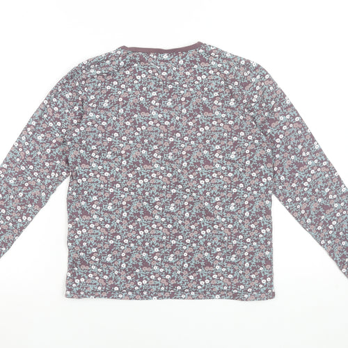 Name It Girls Purple Floral Long Sleeve Organic Cotton T-Shirt 11-12 Years