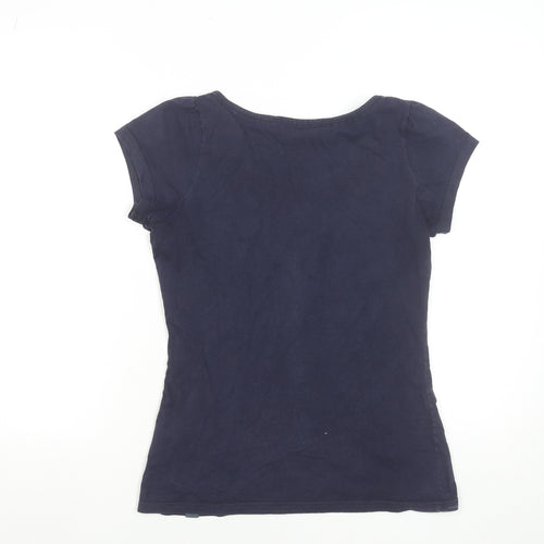 Peter Storm Women's Blue Floral Embroidered Cotton T-Shirt Size 10
