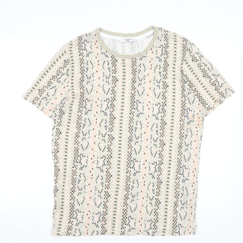 Jack & Jones Men’s Beige Snake Print Short Sleeve Viscose T-Shirt M