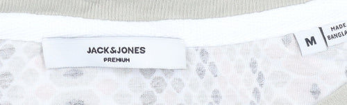 Jack & Jones Men’s Beige Snake Print Short Sleeve Viscose T-Shirt M