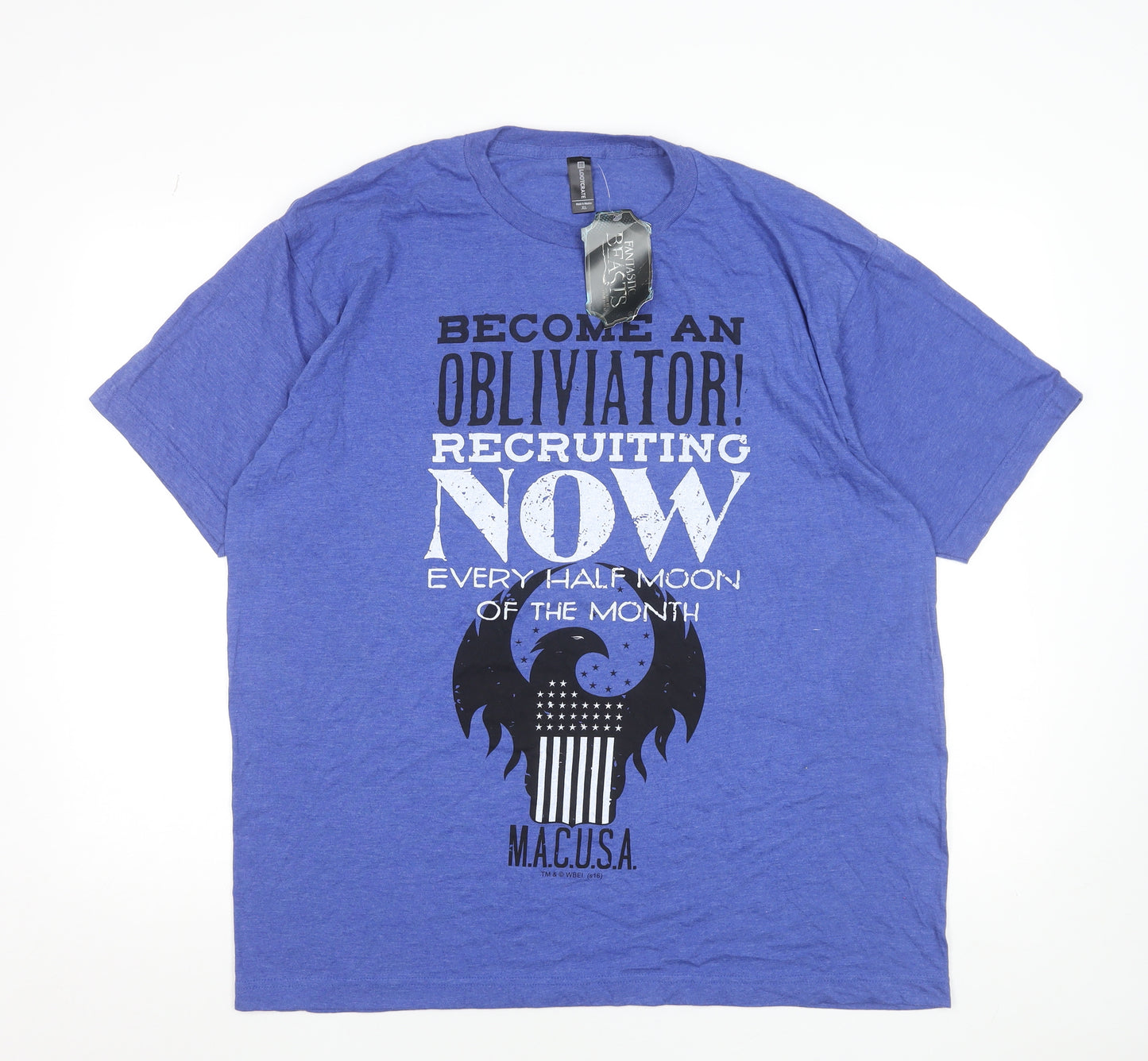 Lootcrate Men’s Blue Fantastic Beasts M.A.C.U.S.A. Graphic T-Shirt XL