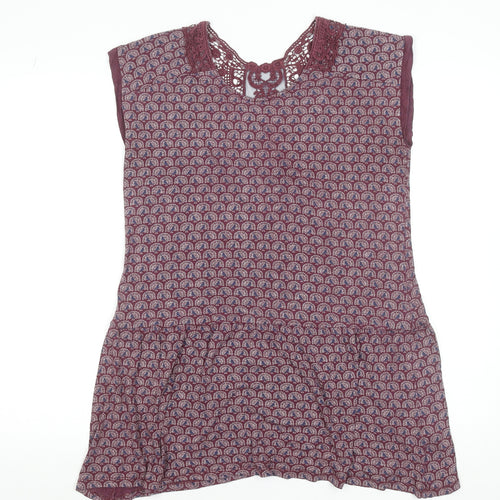 Marks and Spencer Women’s Purple Viscose Crochet Trim Shift Dress Size 14
