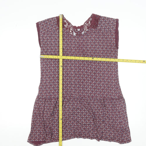 Marks and Spencer Women’s Purple Viscose Crochet Trim Shift Dress Size 14