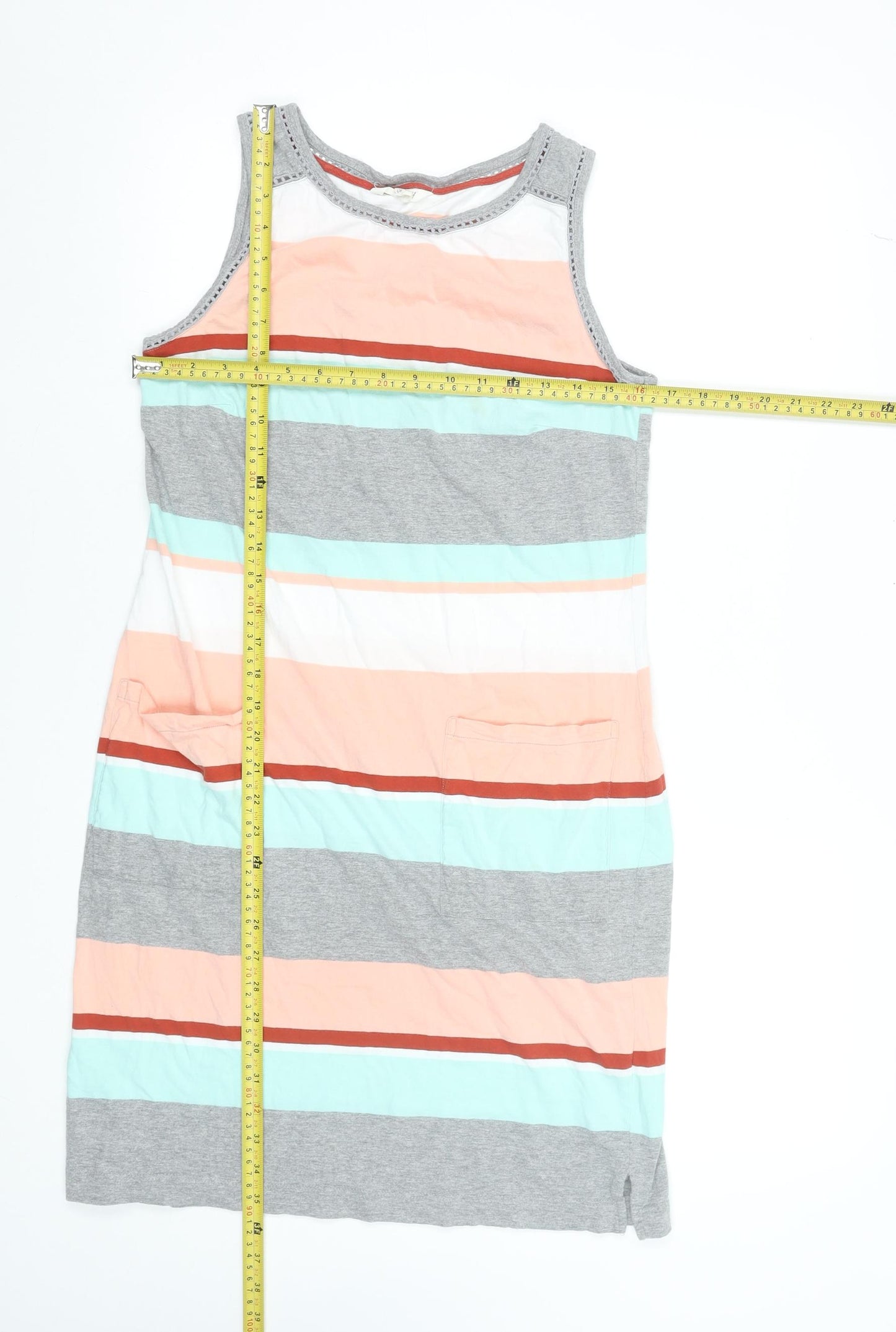 White Stuff Women’s Multicoloured Size 12 Sleeveless Tank Dress
