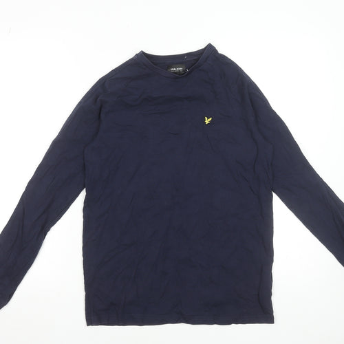 Lyle & Scott Junior Boys Blue Long Sleeve Cotton Logo T-Shirt 15-16 Years