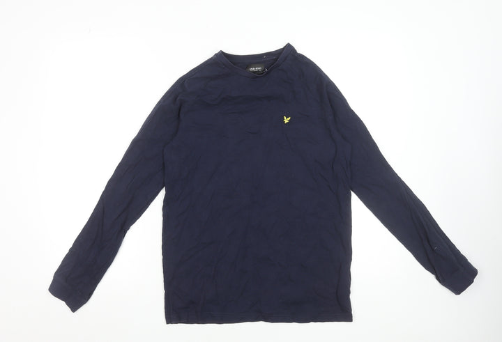Lyle & Scott Junior Boys Blue Long Sleeve Cotton Logo T-Shirt 15-16 Years