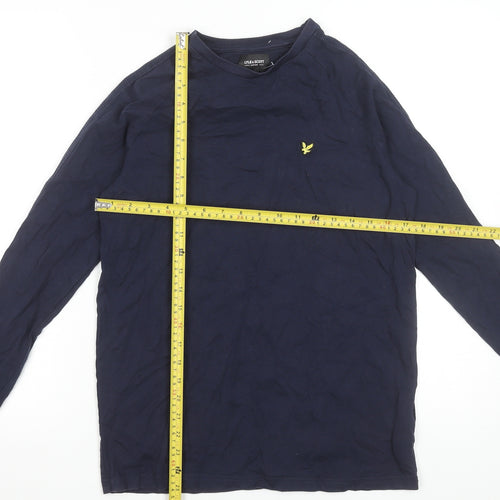 Lyle & Scott Junior Boys Blue Long Sleeve Cotton Logo T-Shirt 15-16 Years