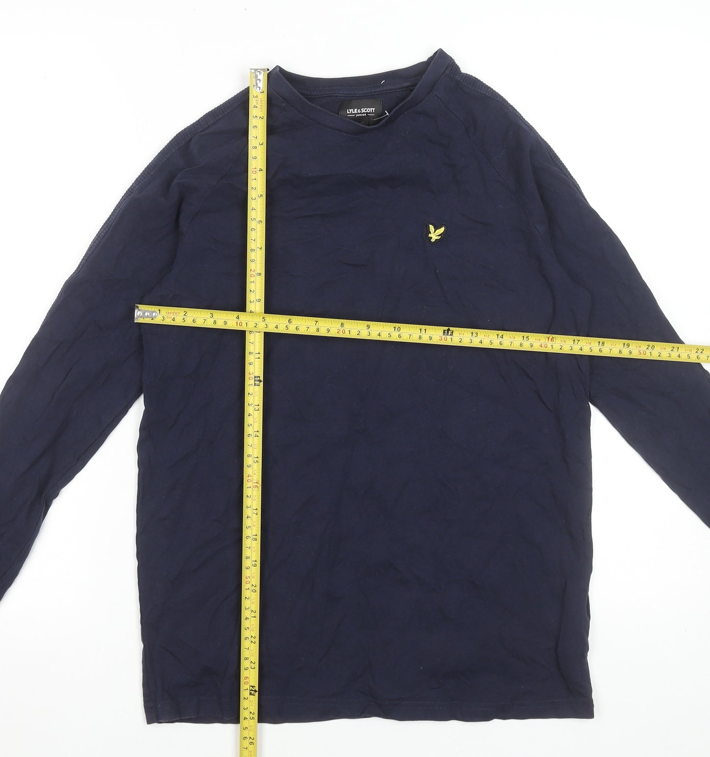 Lyle & Scott Junior Boys Blue Long Sleeve Cotton Logo T-Shirt 15-16 Years