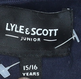 Lyle & Scott Junior Boys Blue Long Sleeve Cotton Logo T-Shirt 15-16 Years