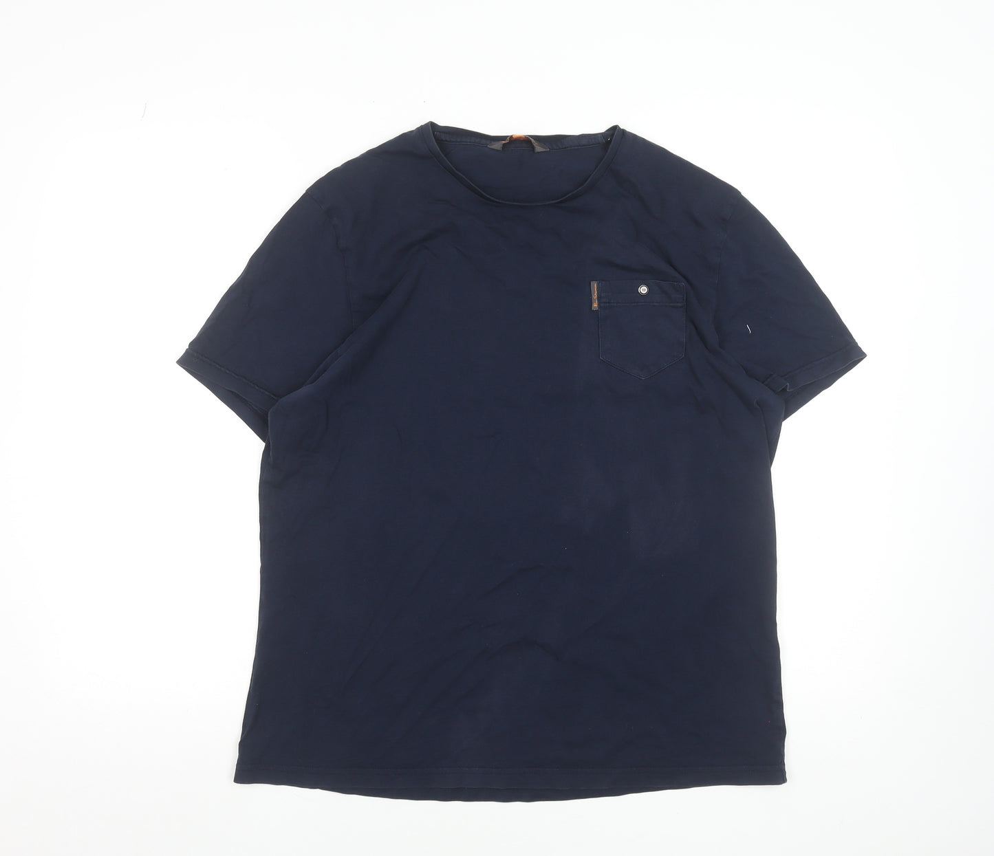Ben Sherman Men's Blue L Crew Neck Pocket T-Shirt 100% Cotton