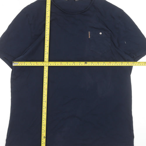 Ben Sherman Men's Blue L Crew Neck Pocket T-Shirt 100% Cotton