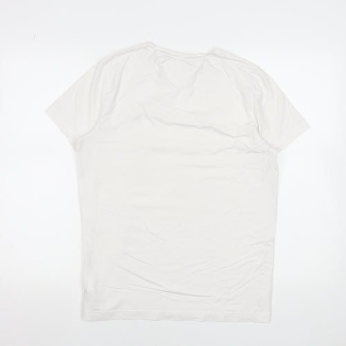 Tommy Hilfiger Men White M Extra-Slim Crew Neck T-Shirt