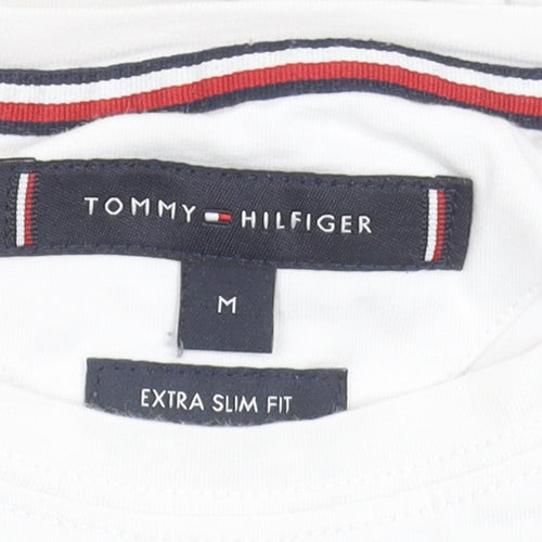 Tommy Hilfiger Men White M Extra-Slim Crew Neck T-Shirt