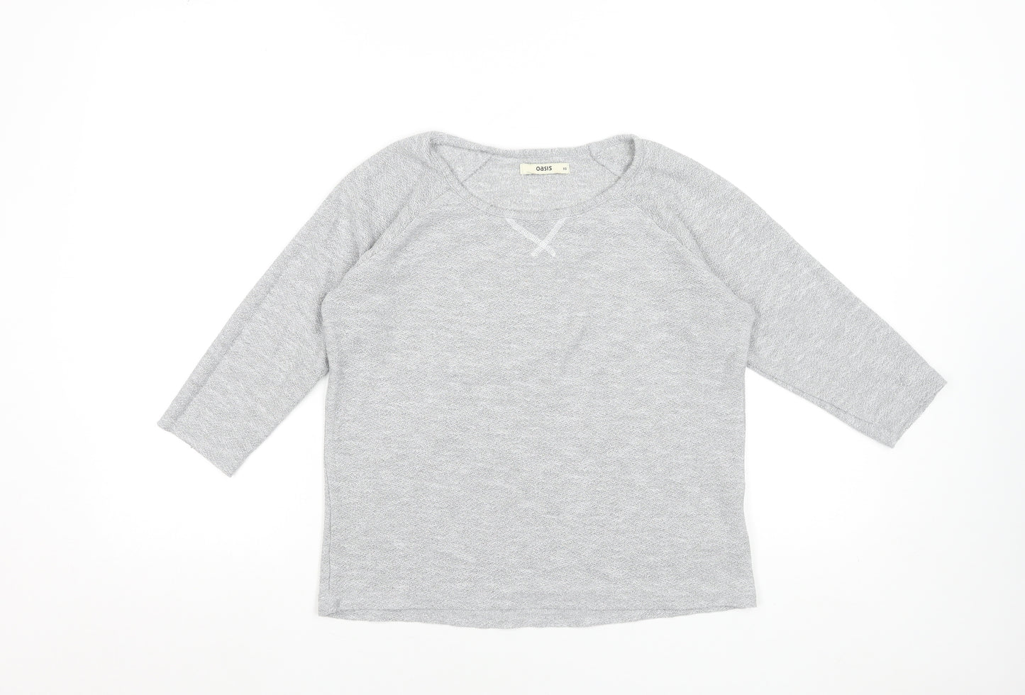 Oasis Women’s Grey 3/4 Sleeve Knit T-Shirt XS
