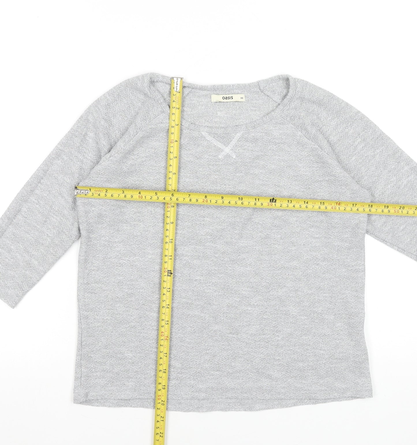 Oasis Women’s Grey 3/4 Sleeve Knit T-Shirt XS