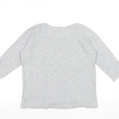 Oasis Women’s Grey 3/4 Sleeve Knit T-Shirt XS