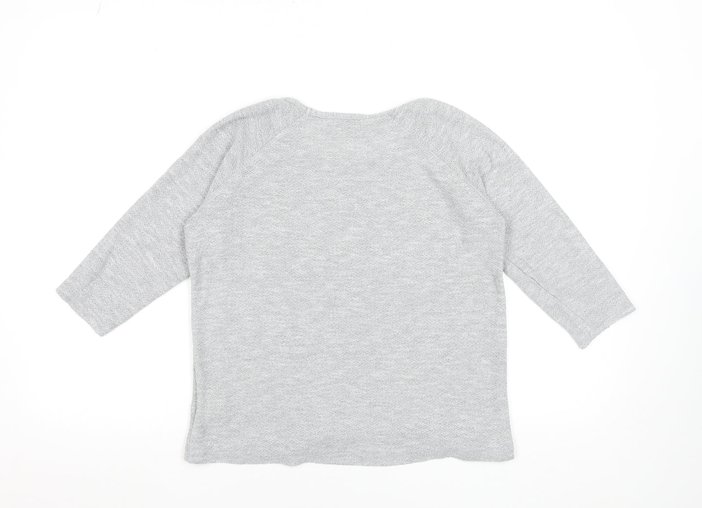 Oasis Women’s Grey 3/4 Sleeve Knit T-Shirt XS