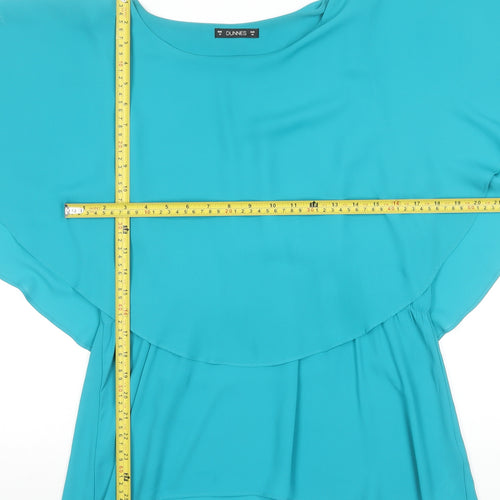 Dunnes Women’s Blue Flutter Sleeve Tunic Blouse Size 16