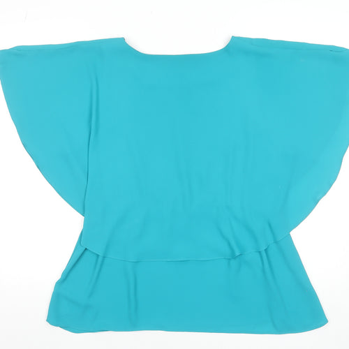 Dunnes Women’s Blue Flutter Sleeve Tunic Blouse Size 16