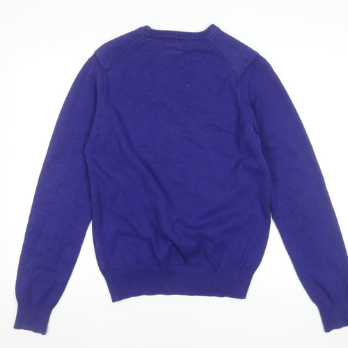 Jack & Jones Men’s Blue Cotton Crew Neck Graphic Jumper Size M