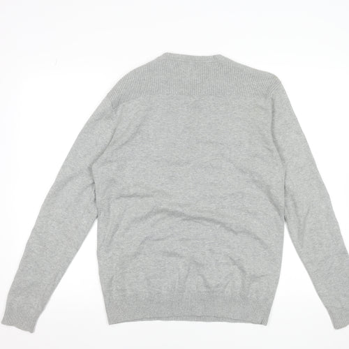 Jack & Jones Men's Grey Cotton Pullover Jumper M Crew Neck Casual