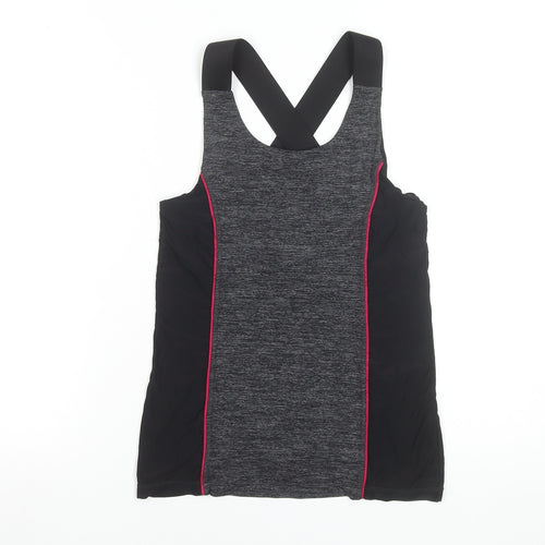 Oysho Women Black & Grey Racerback Tank Top Medium Activewear