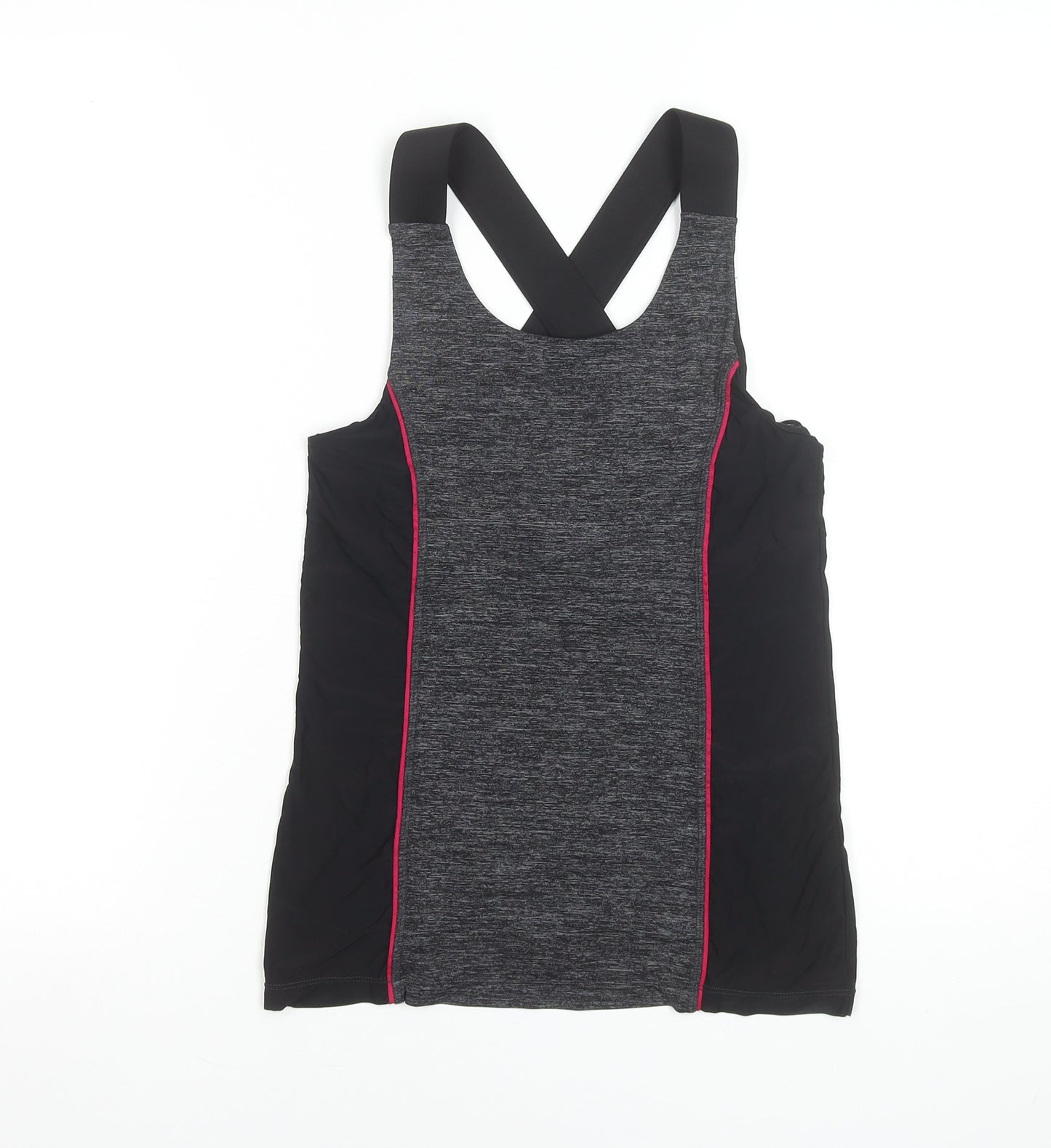 Oysho Women Black & Grey Racerback Tank Top Medium Activewear