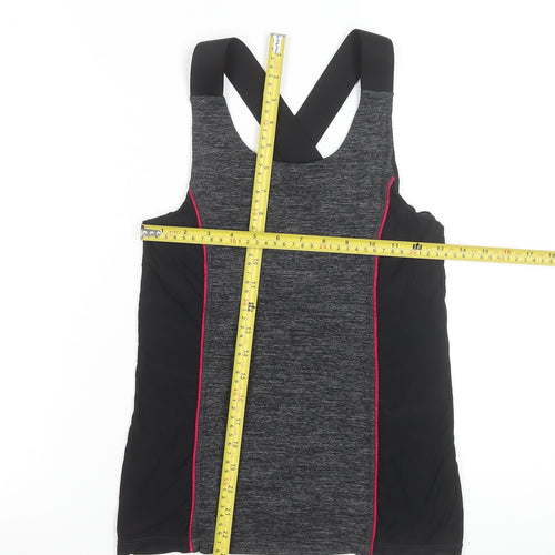 Oysho Women Black & Grey Racerback Tank Top Medium Activewear