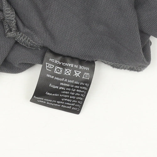 Weekend Offender Men's Grey Long Sleeve Polo Shirt L Regular Fit