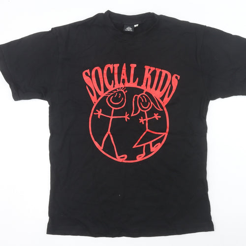 Kids Don't Kry Men's Black Social Kids Graphic Print Cotton T-Shirt M