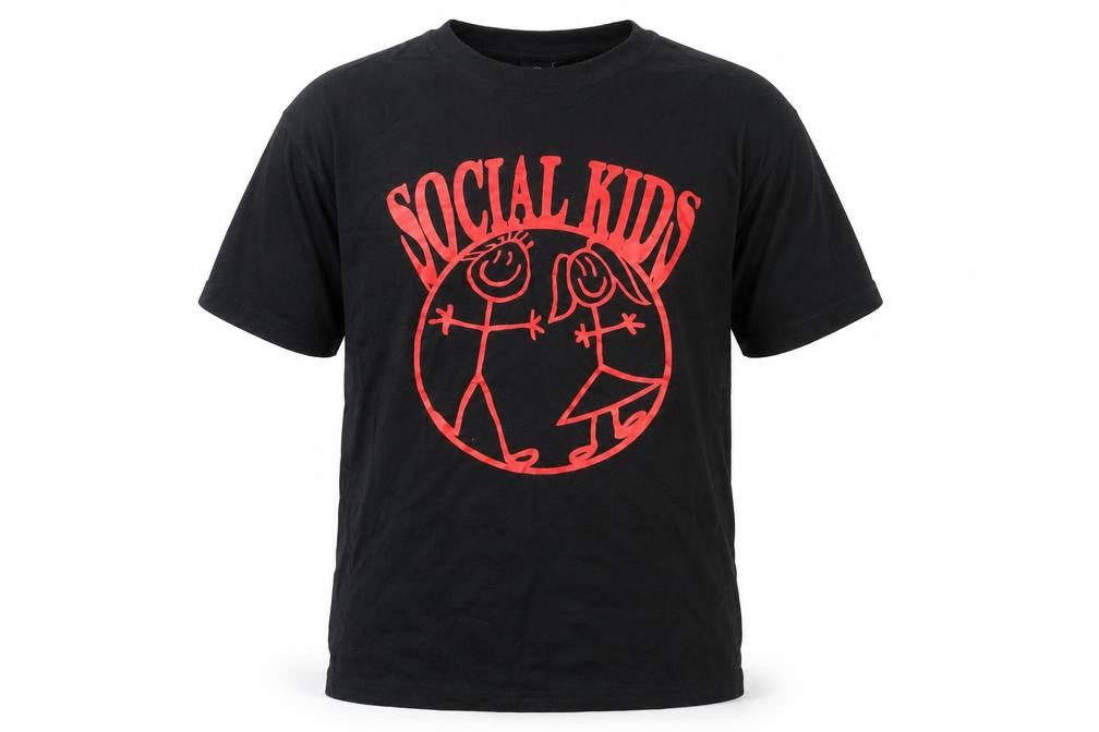 Kids Don't Kry Men's Black Social Kids Graphic Print Cotton T-Shirt M
