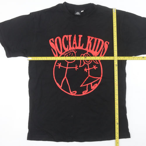 Kids Don't Kry Men's Black Social Kids Graphic Print Cotton T-Shirt M