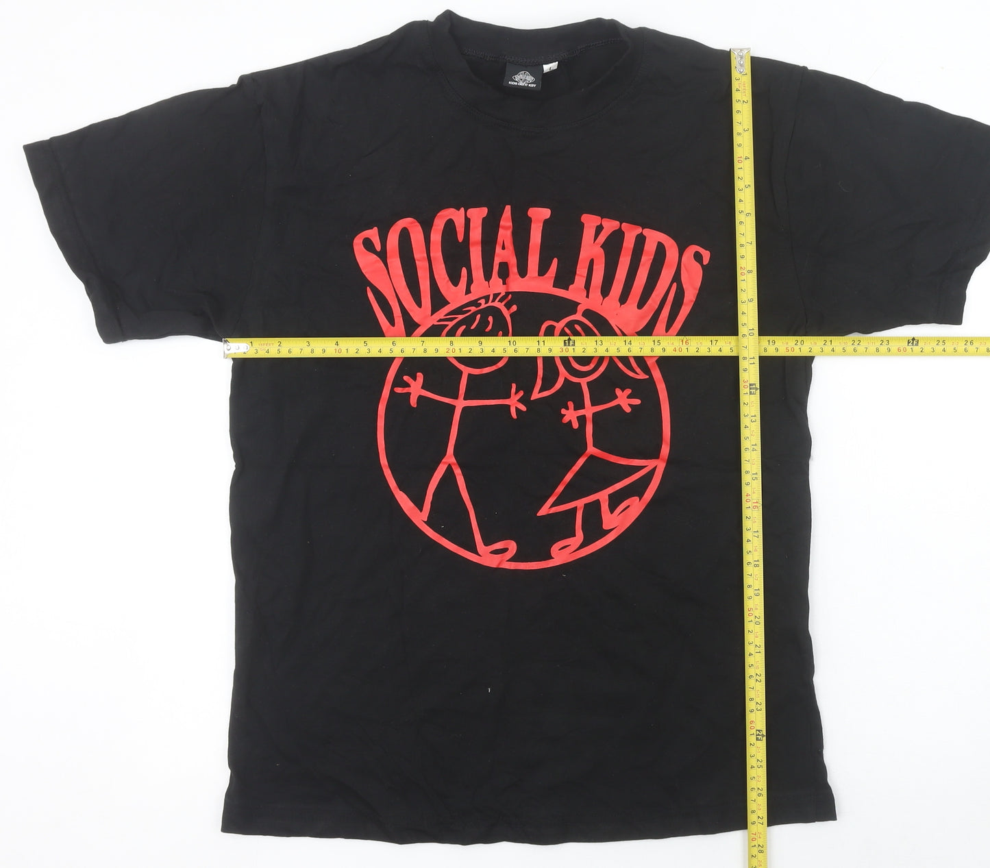 Kids Don't Kry Men's Black Social Kids Graphic Print Cotton T-Shirt M
