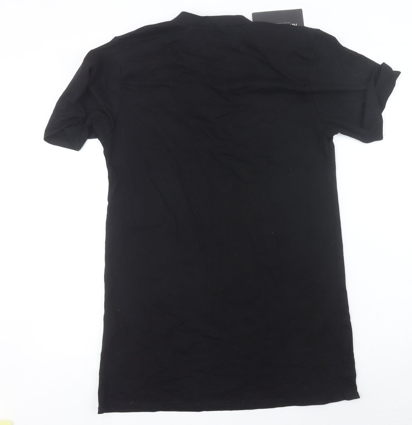 PrettyLittleThing Women’s Black Rock Eagle Graphic V-Neck T-Shirt Size 8