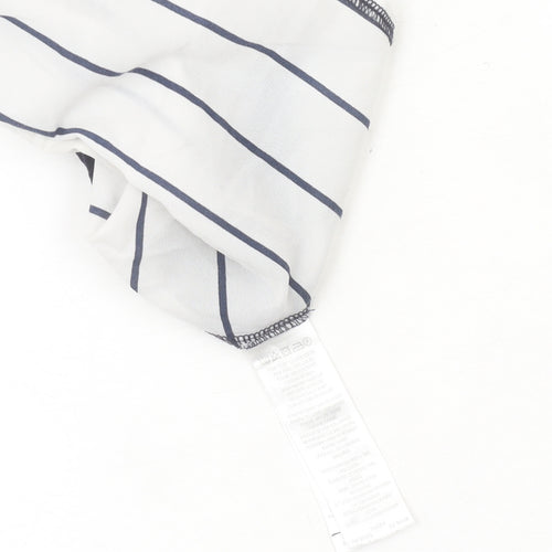 French Connection Women's Blue Striped Sleeveless Blouse Size S