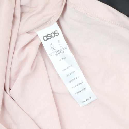 ASOS Men Pink Graphic Print Cotton T-Shirt M Short Sleeve Regular Fit
